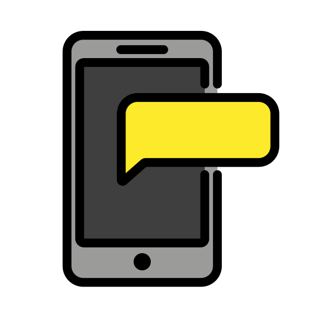 mobile message transparent PNG icon, color version, 618 by 618 pixels