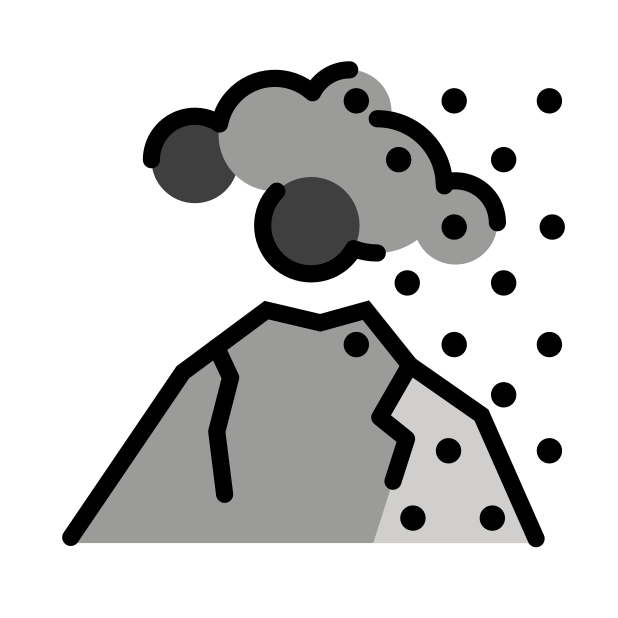 volcano ashes transparent PNG icon, color version, 618 by 618 pixels