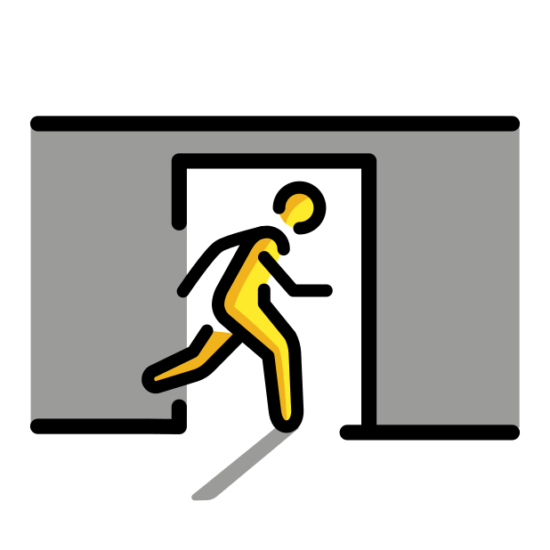 emergency exit door transparent PNG icon, color version, 618 by 618 pixels
