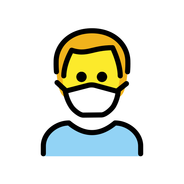 man with medical mask transparent PNG icon, color version, 618 by 618 pixels