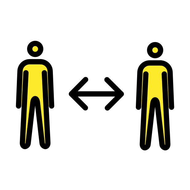 social distancing transparent PNG icon, color version, 618 by 618 pixels