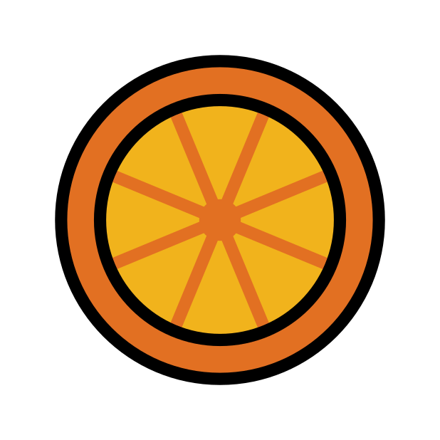 half orange fruit transparent PNG icon, color version, 618 by 618 pixels