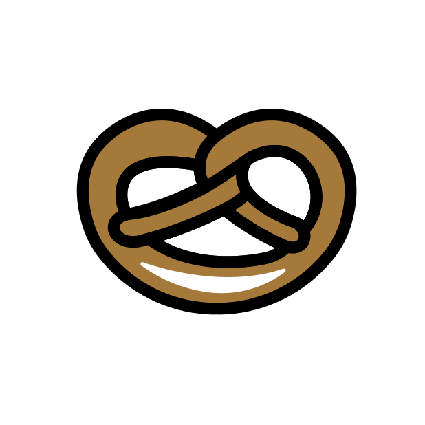 pretzel transparent PNG icon, color version, 618 by 618 pixels