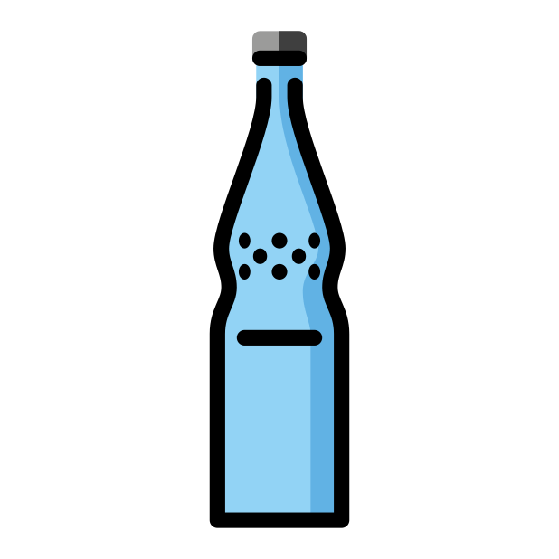 glass bottle transparent PNG icon, color version, 618 by 618 pixels