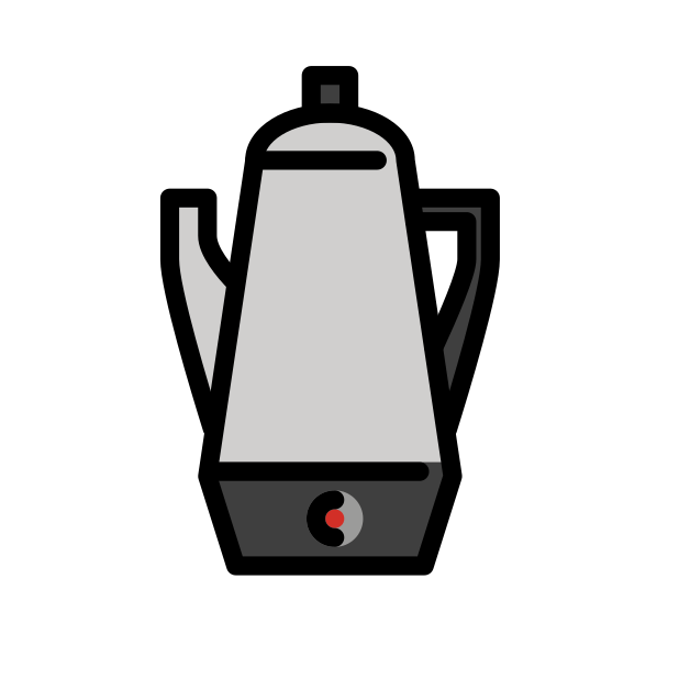 electric coffee percolator transparent PNG icon, color version, 618 by 618 pixels