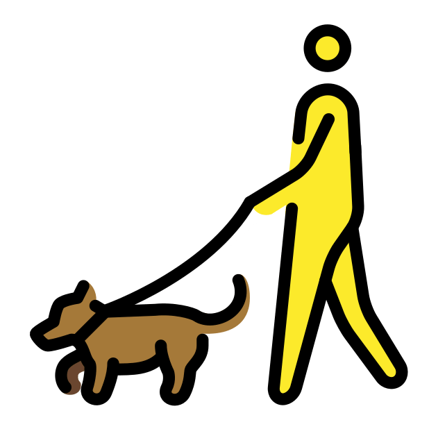 person with dog transparent PNG icon, color version, 618 by 618 pixels