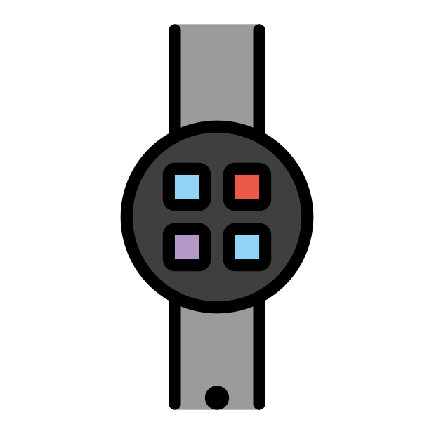 smartwatch transparent PNG icon, color version, 618 by 618 pixels