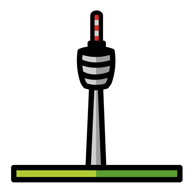 stuttgart fernsehturm transparent PNG icon, color version, 618 by 618 pixels