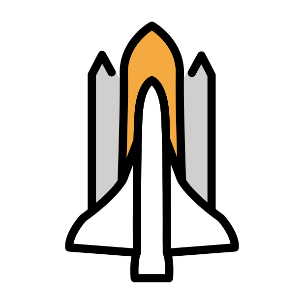 space shuttle transparent PNG icon, color version, 618 by 618 pixels