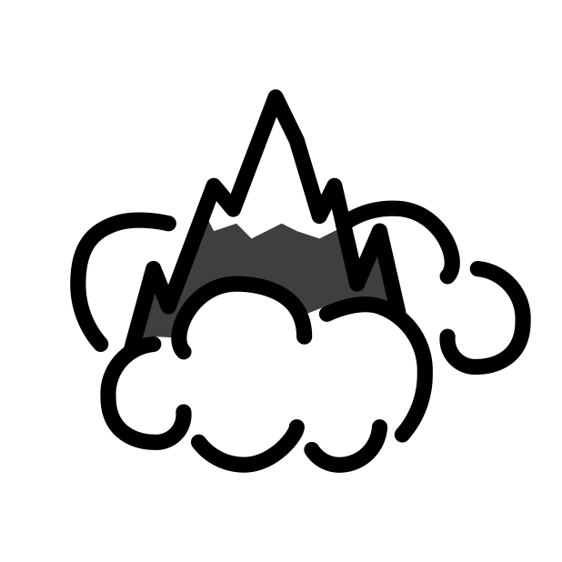 foggy mountain transparent PNG icon, color version, 618 by 618 pixels