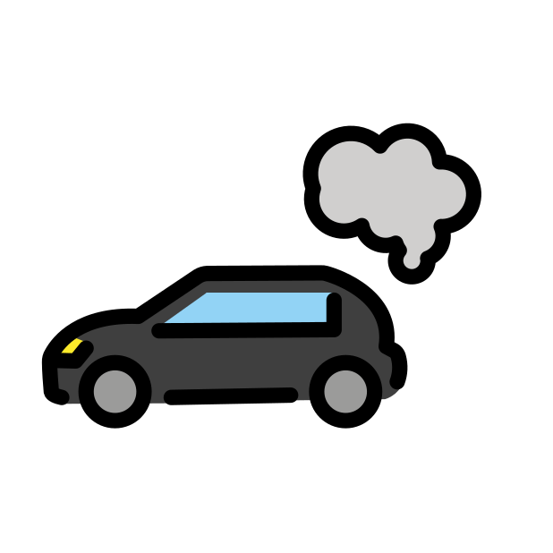 exhaust gases car transparent PNG icon, color version, 618 by 618 pixels