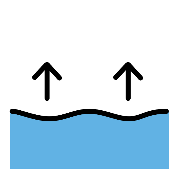 sea level rise transparent PNG icon, color version, 618 by 618 pixels