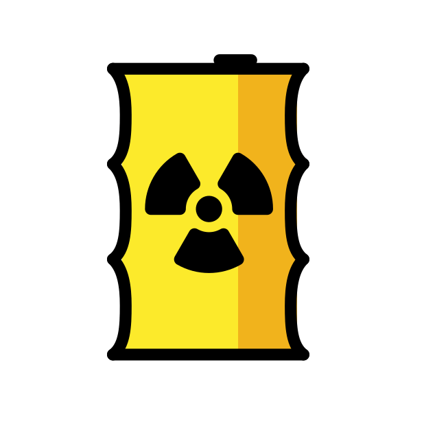 radioactive waste transparent PNG icon, color version, 618 by 618 pixels