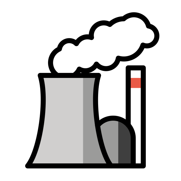 nuclear power plant transparent PNG icon, color version, 618 by 618 pixels