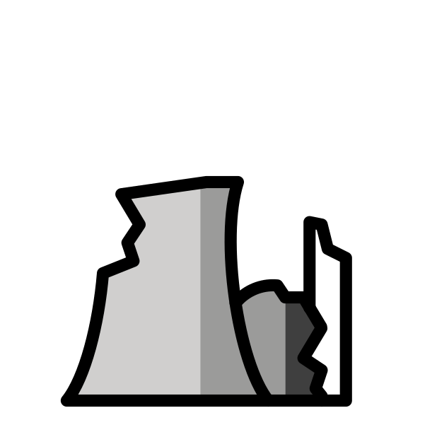 nuclear power plant ruin transparent PNG icon, color version, 618 by 618 pixels
