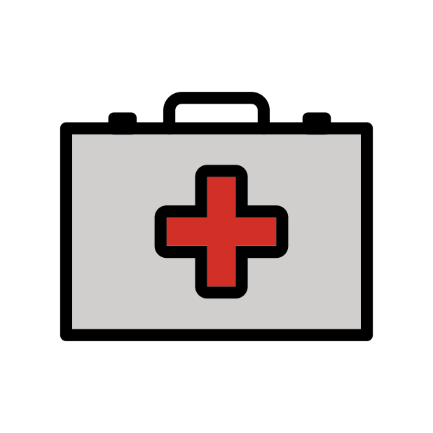 first aid bag transparent PNG icon, color version, 618 by 618 pixels