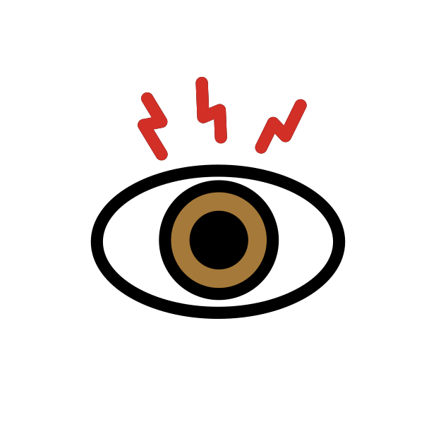 eye pain transparent PNG icon, color version, 618 by 618 pixels