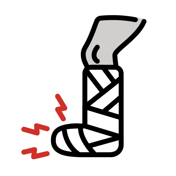 fracture leg transparent PNG icon, color version, 618 by 618 pixels
