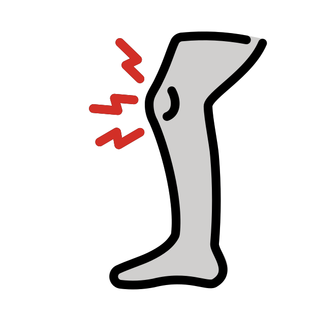knee pain transparent PNG icon, color version, 618 by 618 pixels