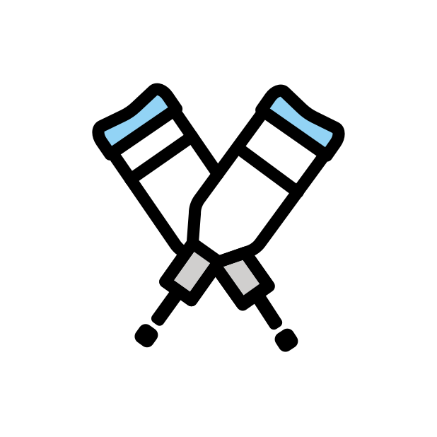 crutches transparent PNG icon, color version, 618 by 618 pixels