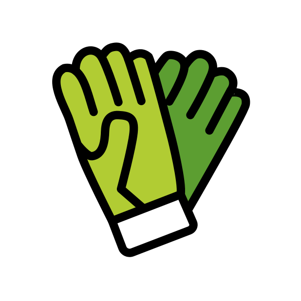gardening gloves transparent PNG icon, color version, 618 by 618 pixels