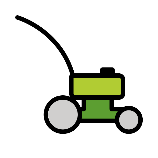lawn mower transparent PNG icon, color version, 618 by 618 pixels