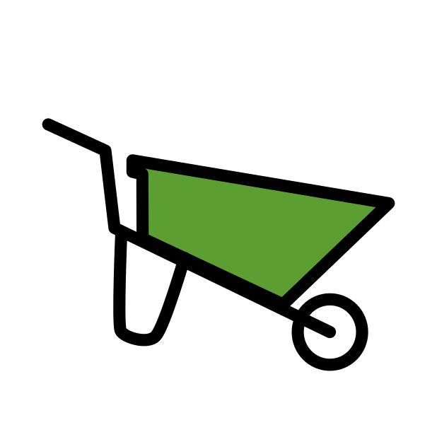 wheelbarrow transparent PNG icon, color version, 618 by 618 pixels