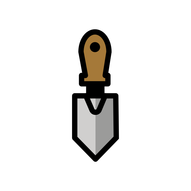 trowel transparent PNG icon, color version, 618 by 618 pixels