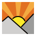 sunrise over mountains transparent PNG icon