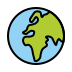 globe showing Europe-Africa transparent PNG icon