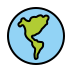 globe showing Americas transparent PNG icon