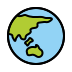 globe showing Asia-Australia transparent PNG icon