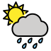 sun behind rain cloud transparent PNG icon