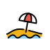 beach with umbrella transparent PNG icon