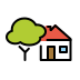 house with garden transparent PNG icon