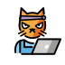 hacker cat transparent PNG icon