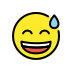 grinning face with sweat transparent PNG icon