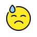 downcast face with sweat transparent PNG icon