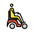 person in motorized wheelchair: facing right transparent PNG icon