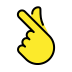 hand with index finger and thumb crossed transparent PNG icon