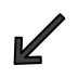 down-left arrow transparent PNG icon