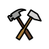 hammer and pick transparent PNG icon
