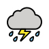 cloud with lightning and rain transparent PNG icon