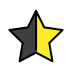 star with left half black transparent PNG icon