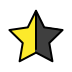 star with right half black transparent PNG icon