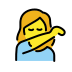woman sneezing into elbow transparent PNG icon
